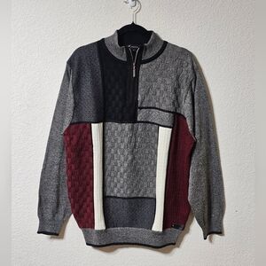 Montique Sweater Mens L Long Sleeve 1/4 Zip Pullover Top